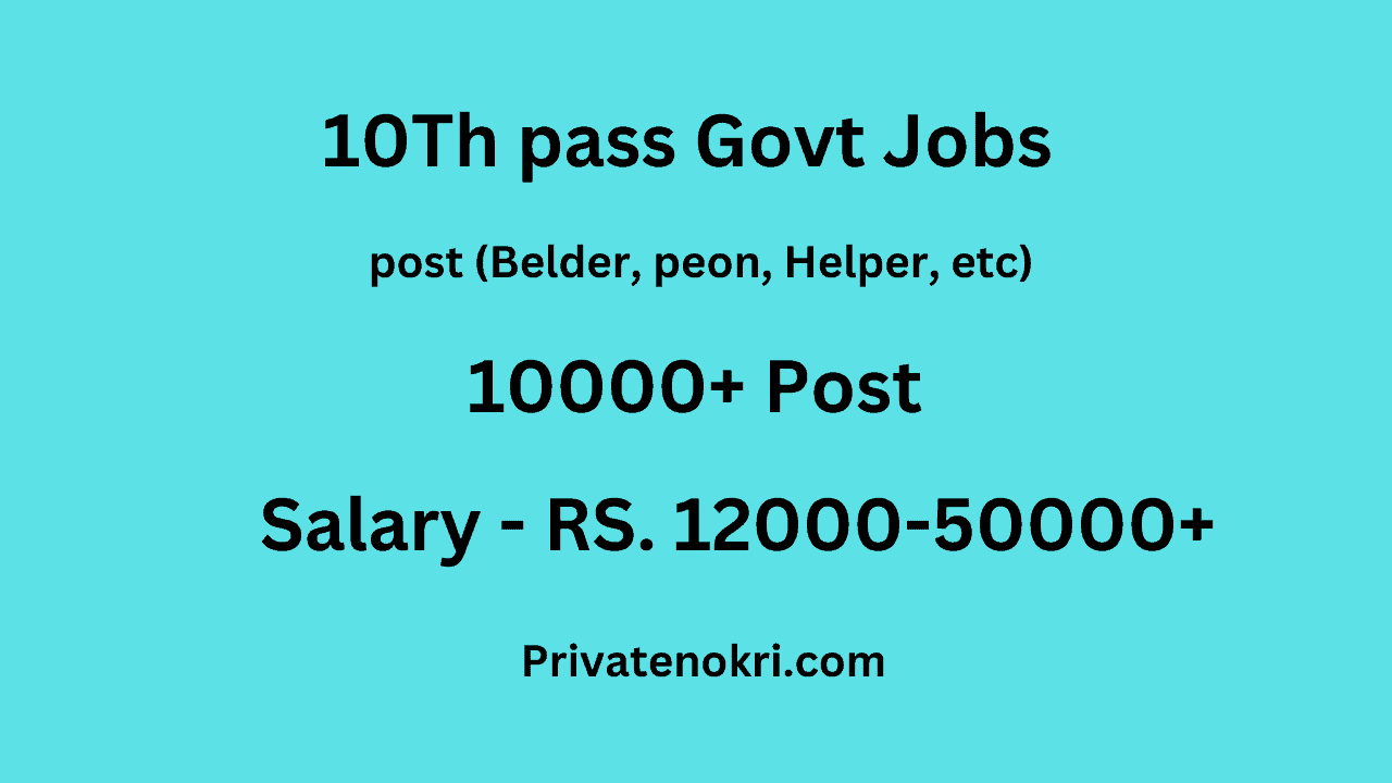 10th pass govt job Latest Vacancy 2022